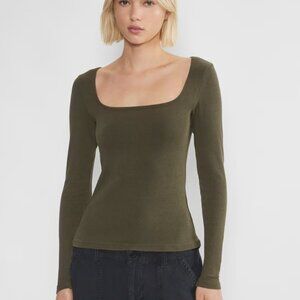 Aritzia Olive Long Sleeve Top